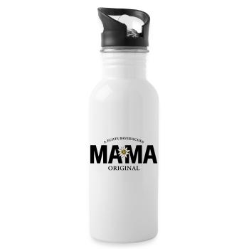 Bayerisches Original - Mama - Trinkflasche mit integriertem Trinkhalm - Weiß - Rechts