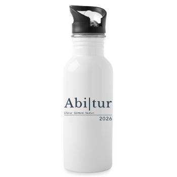 Abitur 2026 - Trinkflasche mit integriertem Trinkhalm - Weiß - Rechts