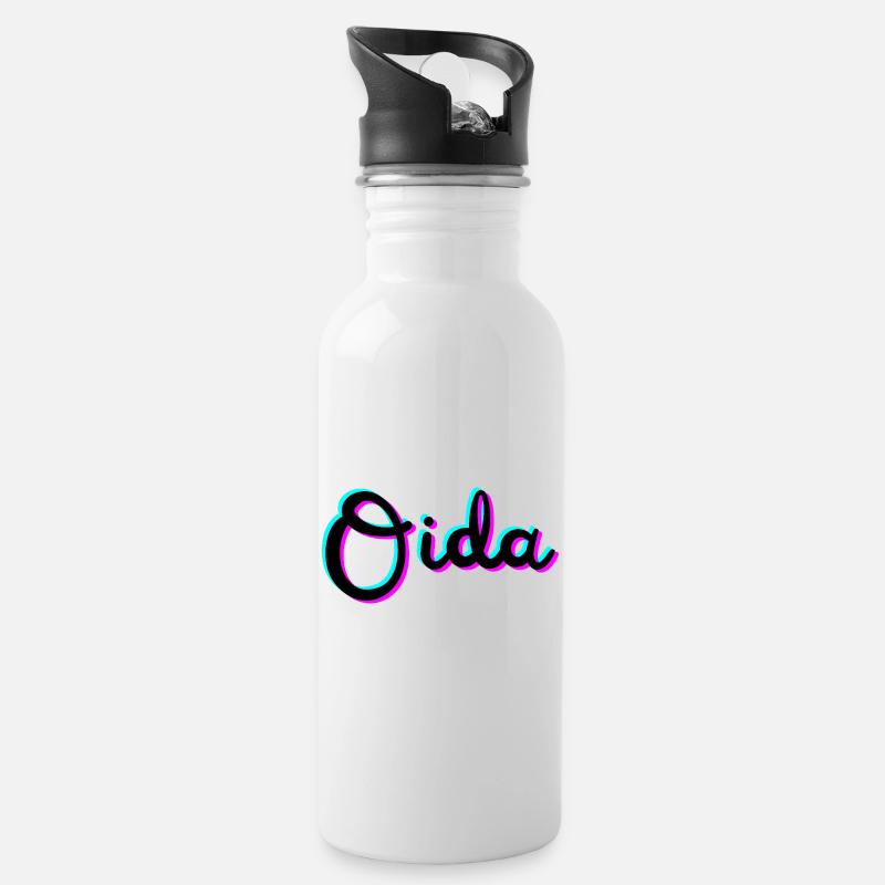 oida - Trinkflasche mit integriertem Trinkhalm - Weiß
