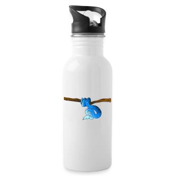 Blue Snake - Water bottle with straw - white - Right
