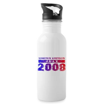 18e anniversaire Édition Limitée 07/2008 - Gourde avec paille intégrée - blanc - Droite