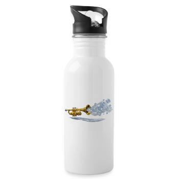 Aqua Brass Burst - Trinkflasche mit integriertem Trinkhalm - Weiß - Rechts