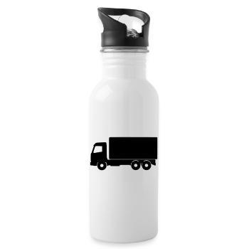 Truck Silhouette - Water bottle with straw - white - Right