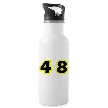 48 Zahl symbol - Trinkflasche mit integriertem Trinkhalm - Weiß - Rechts