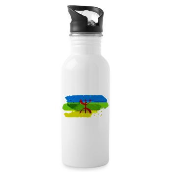 Amazigh-Flagge - Trinkflasche mit integriertem Trinkhalm - Weiß - Rechts