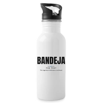 Bandeja — Das Brett | Echter Padel-Wortschatz - Trinkflasche mit integriertem Trinkhalm - Weiß - Rechts
