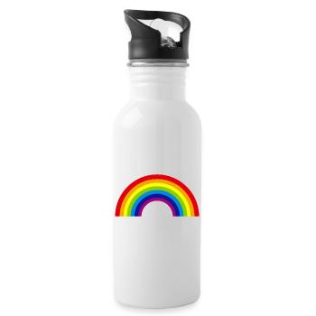 regenbogen - Trinkflasche mit integriertem Trinkhalm - Weiß - Rechts