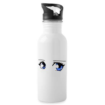 Mangaeyes - Trinkflasche mit integriertem Trinkhalm - Weiß - Rechts