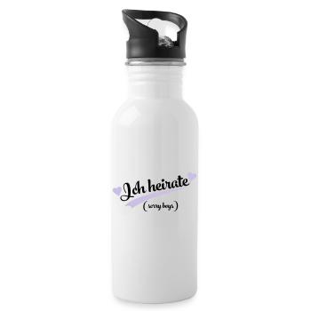 lustiger spruch - Trinkflasche mit integriertem Trinkhalm - Weiß - Rechts