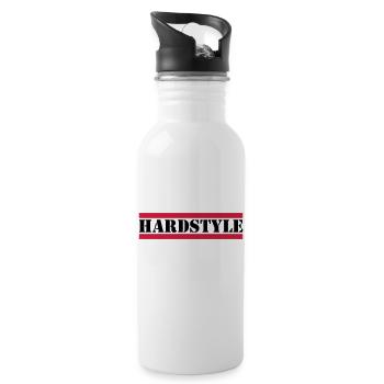 Hardstyle - Trinkflasche mit integriertem Trinkhalm - Weiß - Rechts