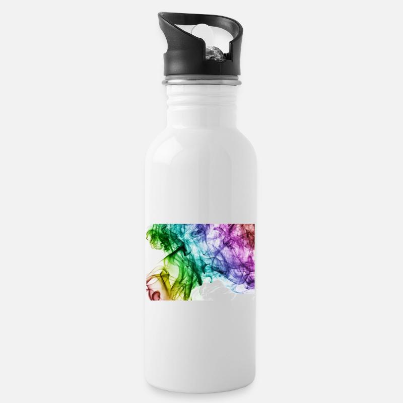 Bunt - Trinkflasche mit integriertem Trinkhalm - Weiß