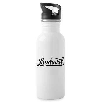 Landwirt - Trinkflasche mit integriertem Trinkhalm - Weiß - Rechts