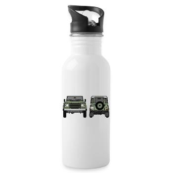 Defender - Front and Rear - Water bottle with straw - white - Right