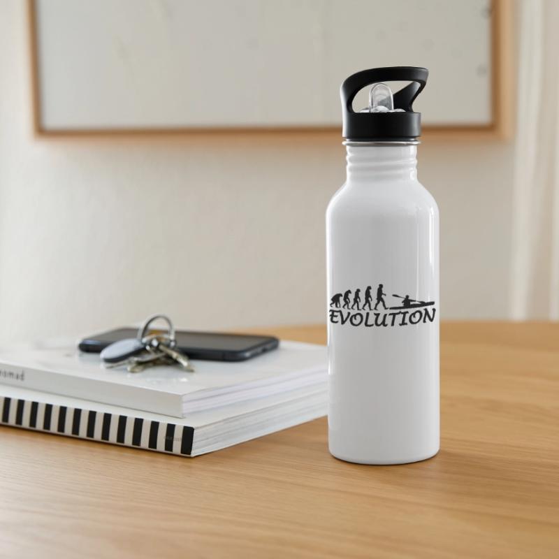 Evolution kayak canoe canoeists paddle gift idea Water bottle with straw