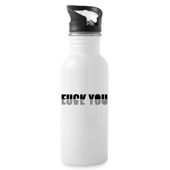 fuck you love you - Gourde avec paille intégrée - blanc - Droite