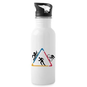 Triathlon - Trinkflasche mit integriertem Trinkhalm - Weiß - Rechts