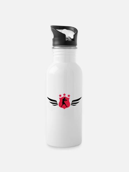 Boxen / Boxer / Boxing / Fight / Ali - Trinkflasche mit integriertem Trinkhalm - Weiß