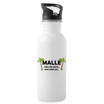 Mallorca - Trinkflasche mit integriertem Trinkhalm - Weiß - Rechts