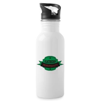 Electricien premium quality - Trinkflasche mit integriertem Trinkhalm - Weiß - Rechts