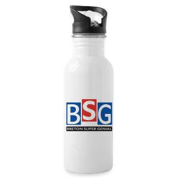 Breton super génial - Gourde avec paille intégrée - blanc - Droite