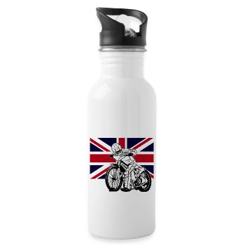 Speedway - Union Jack - Trinkflasche mit integriertem Trinkhalm - Weiß - Rechts