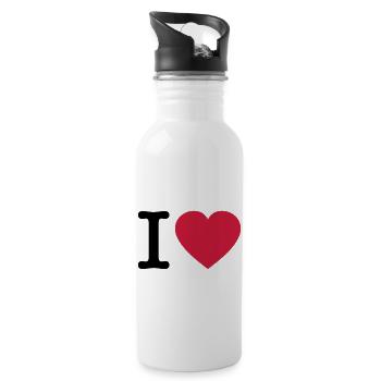 I Love >> tes propres paroles << - Gourde avec paille intégrée - blanc - Droite