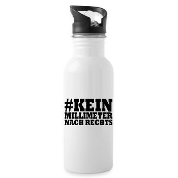 kein millimeter nach rechts - Trinkflasche mit integriertem Trinkhalm - Weiß - Rechts