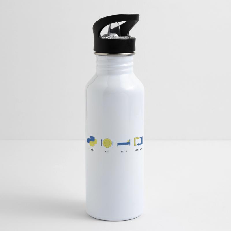CODER PYTHON LIFE Trinkflasche mit integriertem Trinkhalm