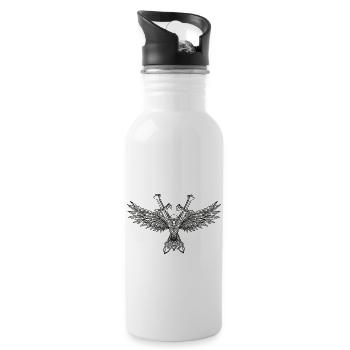 Viking Rabe Odin Hugin Munin épées pierre - Gourde avec paille intégrée - blanc - Droite