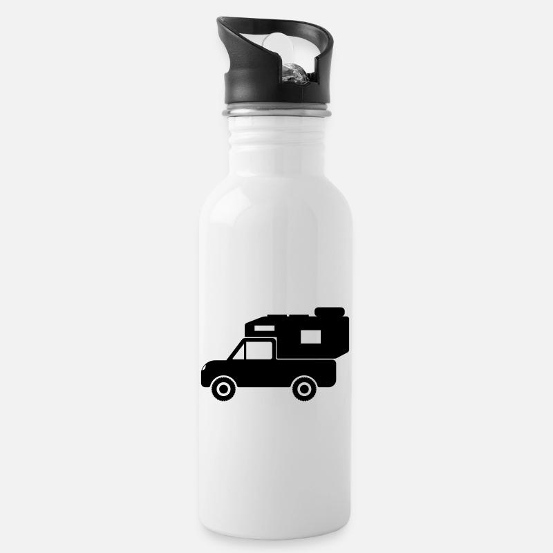 Pickup Camper Wohnkabine Absetzkabine Wohnmobil - Trinkflasche mit integriertem Trinkhalm - Weiß