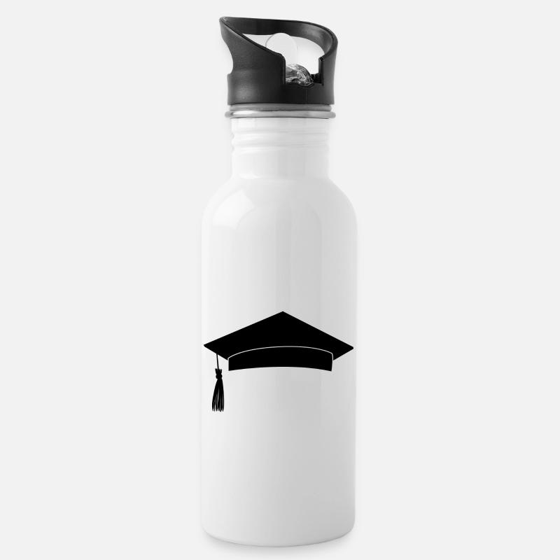 Phd Doktortitel Student Geschenk - Trinkflasche mit integriertem Trinkhalm - Weiß