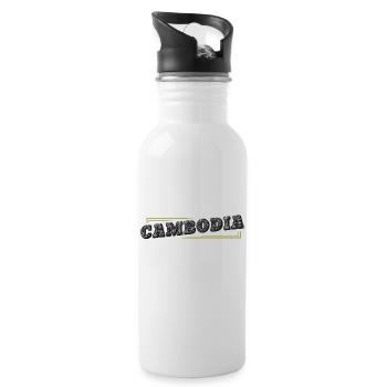 Kambodscha Kambodschaner Khmer Stolz I Geschenk - Trinkflasche mit integriertem Trinkhalm - Weiß - Rechts