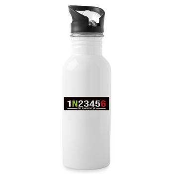 Motorcycle Gears 1N23456 One Down-Five Up - Water bottle with straw - white - Right