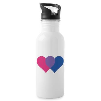 Rainbow Flag I LGBT I Bisexual Pride I Bisexual - Trinkflasche mit integriertem Trinkhalm - Weiß - Rechts