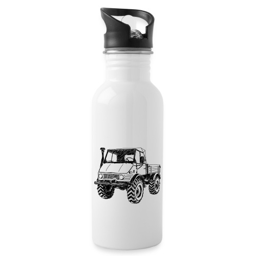 Unimog - Oldtimer - Offroad - Universal Motorgerät - Trinkflasche mit integriertem Trinkhalm