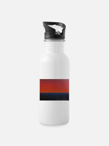 Sunset - Water bottle with straw - white