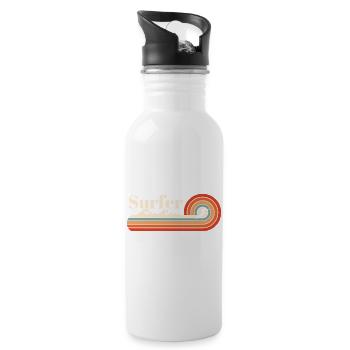 Surfer - Water bottle with straw - white - Right