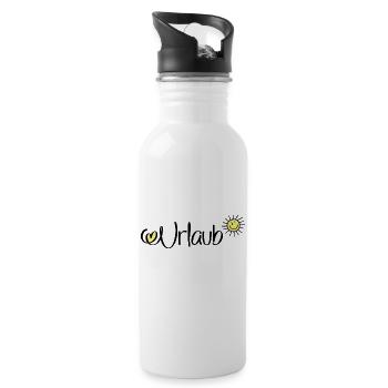 Urlaub - Trinkflasche mit integriertem Trinkhalm - Weiß - Rechts