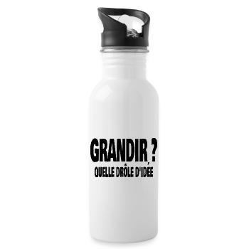 grandir? quelle drôle d'idée - Gourde avec paille intégrée - blanc - Droite