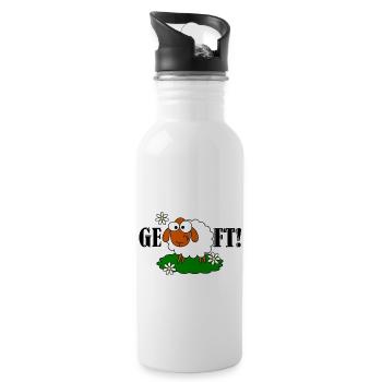 GE - SCHAF - FT! - Trinkflasche mit integriertem Trinkhalm - Weiß - Rechts