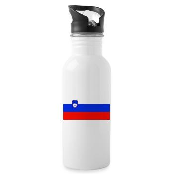 Slovenian flag - Water bottle with straw - white - Right
