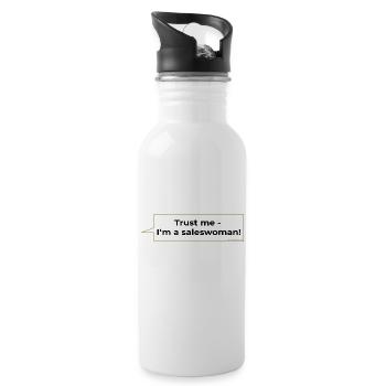 trust me i'm a saleswoman Spruch - Trinkflasche mit integriertem Trinkhalm - Weiß - Rechts