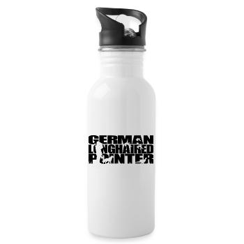 GERMAN LONGHAIRED POINTER Hunting Dogs Hunting Wilsigns - Water bottle with straw - white - Right