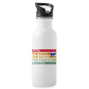 Farbe mischen Dekorateur Bautenmaler Geschenk - Trinkflasche mit integriertem Trinkhalm - Weiß - Rechts