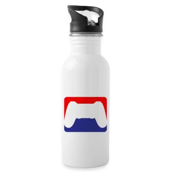Gaming Gamepad Logo | Colors can be changed - Water bottle with straw - white - Right