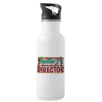 Santa's Favorite Director - Trinkflasche mit integriertem Trinkhalm - Weiß - Rechts