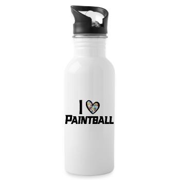iLove Paintball (Noir) - Gourde avec paille intégrée - blanc - Droite