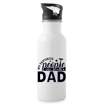 Sie Nennen mich Dad, Papa und Papi - Trinkflasche mit integriertem Trinkhalm - Weiß - Rechts