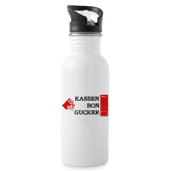 Kassenbongucker - Trinkflasche mit integriertem Trinkhalm - Weiß - Rechts