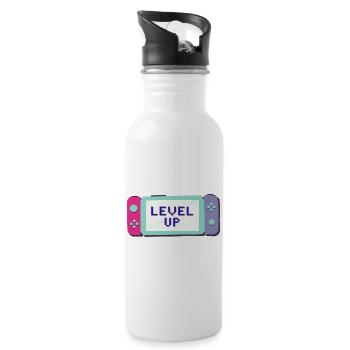 switch level up - Water bottle with straw - white - Right
